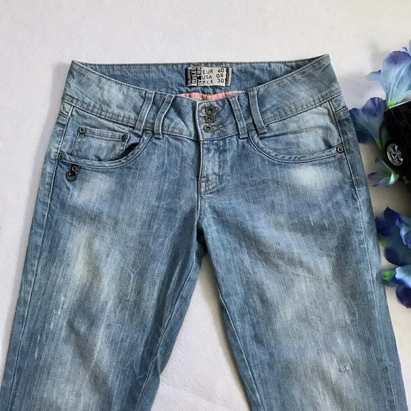H&M Denim Rules Straight Leg Light Wash Jeans Women 8 - Picture 4 of 10